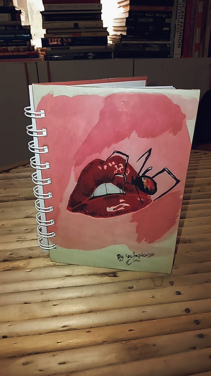 Black widow kiss A6 notebook